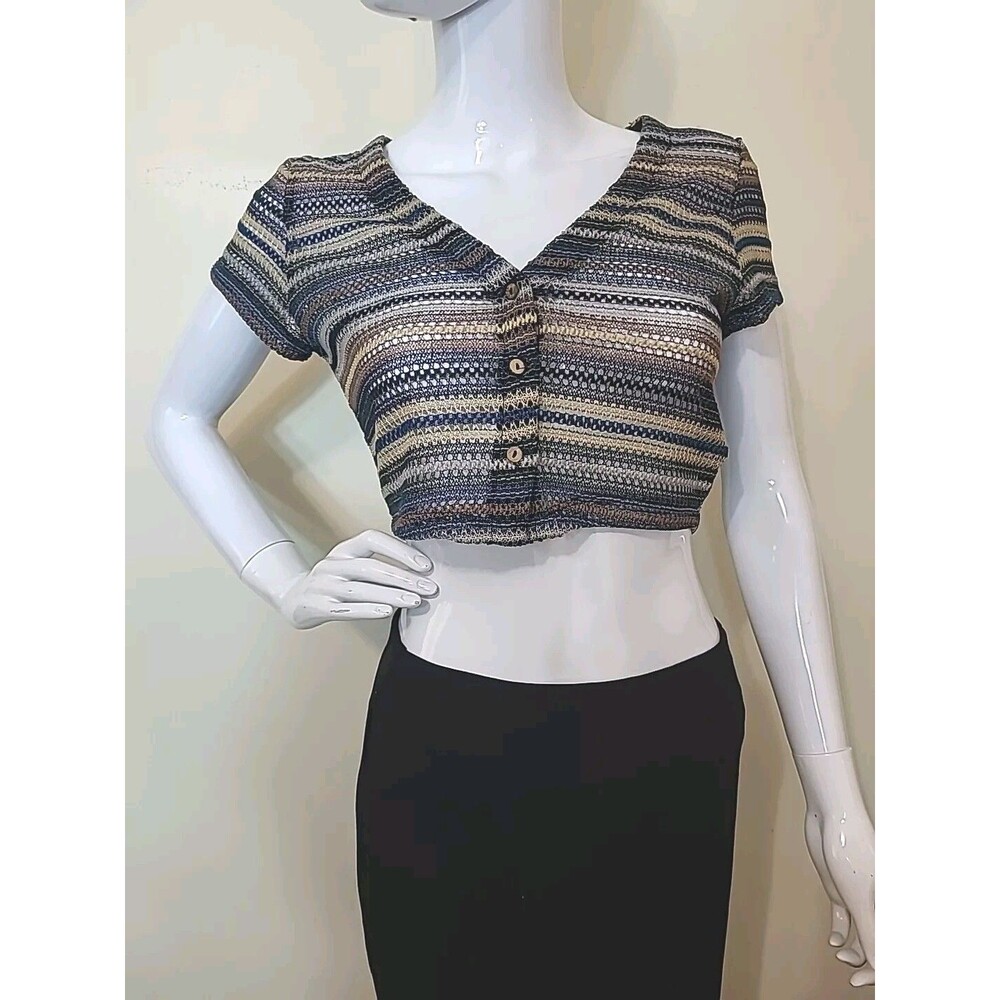 Shein Knit Crop Top Women's Size Medium Multi-Color
